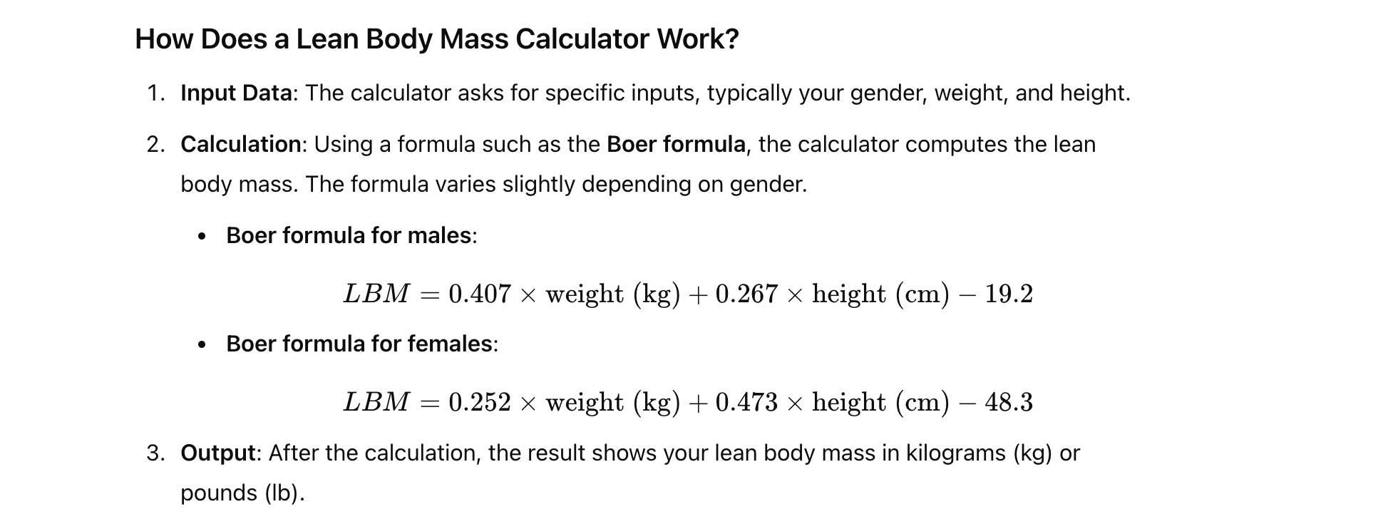 How Does a Lean Body Mass Calculator Work?